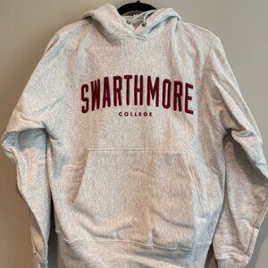Swarthmore College Champion Unisex Heather Grey Hoodie Reverse Weave Small